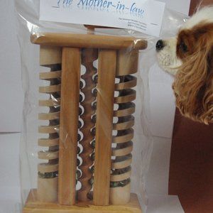 Wooden toys with marbles.